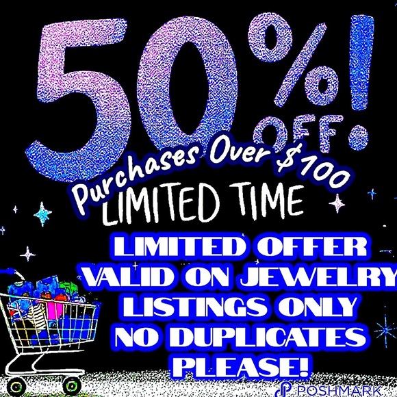 Jewelry Sale - 50% Off Over $100 - Half Off! Limited Time - Picture 1 of 2